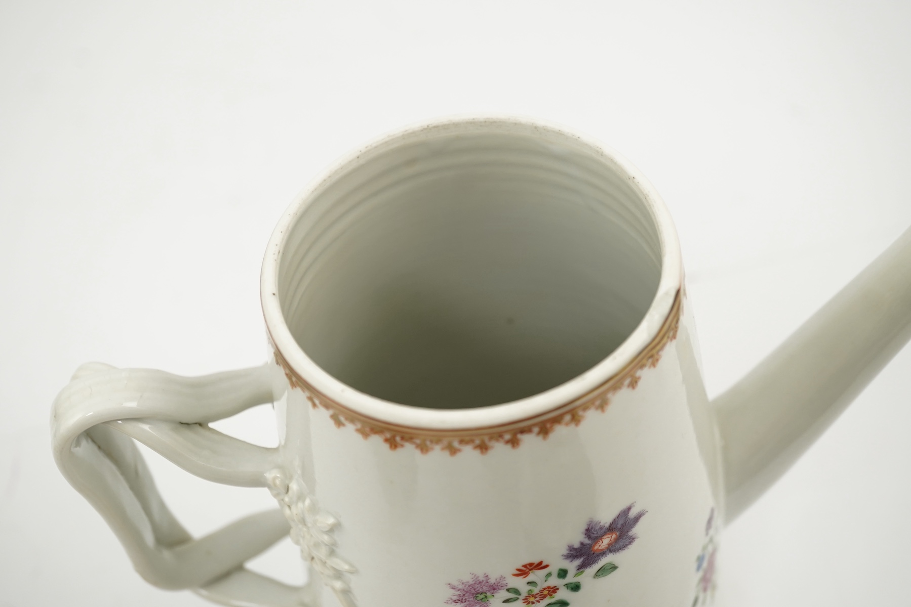 A Chinese export famille rose coffee pot, Qianlong period